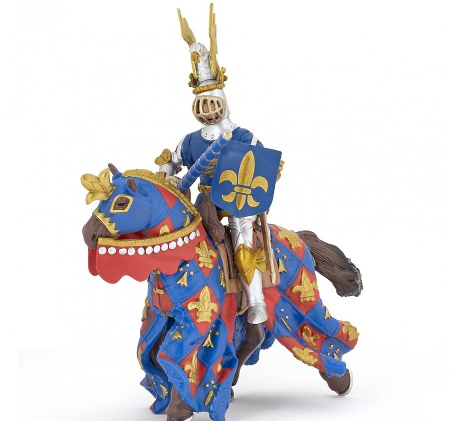 Фигурка - Лошадь с символом Флер де Лис, синяя  